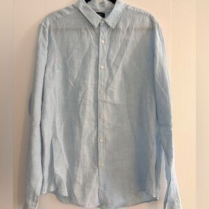 Theory Irving Linen Light Blue Men's Shirt L